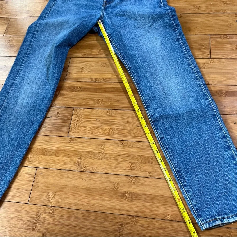 Levi's Wedgie Straight Leg Button Fly Classic Blue Jeans size 27 - Picture 10 of 12